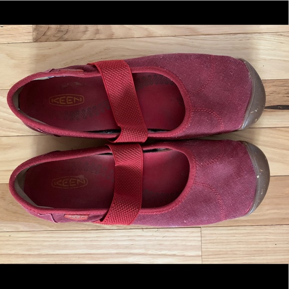 Keen Shoes - Red Keen Lorelai Mary Jane Canvas Shoes